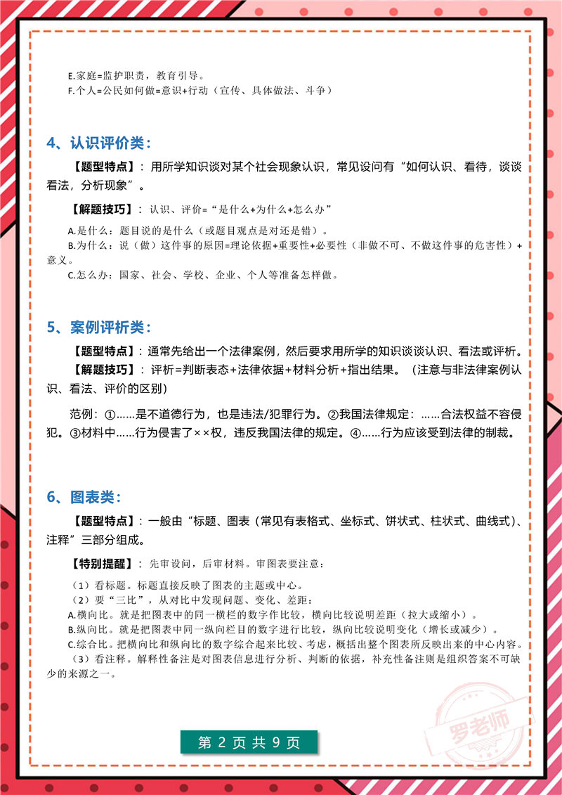 政治-万能公式_页面_3 初中(1-6册) 道德与法治 万能公式 答题模板