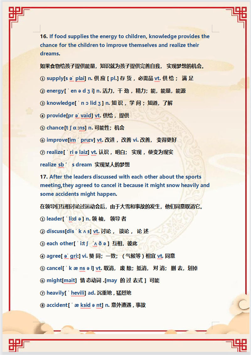 200个句子搞定初中词汇1600词