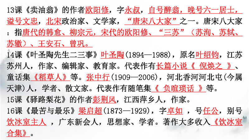 七年级下册 文学常识梳理_页面_11.jpg 七年级下册 语文核心考点 文学常识 答题模板